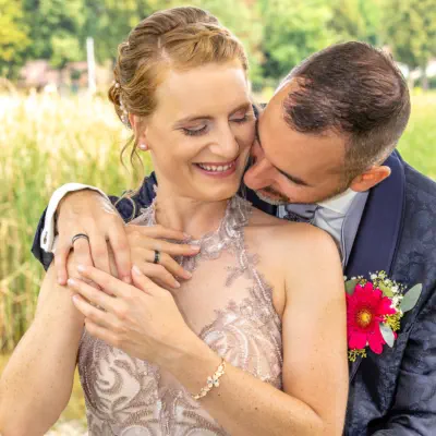 Hochzeitsfoto im farbenfrohen Stil