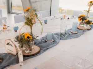 Detailfoto Tischdekoration im Glassalon Neuhaus aufgenommen durch Fotograf
