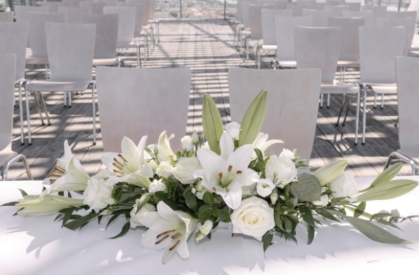 Detailfoto von Hochzeitsdekoration in Wolke 21 von Fotograf in Wien